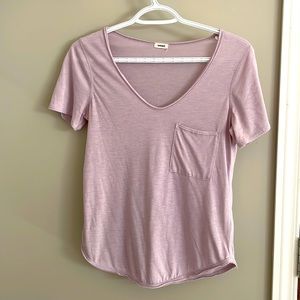 Garage size small lavender scoop neck basic tee